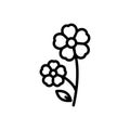Black line icon for Primrose, primula and fawn